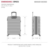 SwissGear 7366 Signature Hardside Expandable Luggage with Spinner Wheels, TSA Lock, Navy, Checked - Medium 23 - Inch