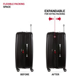 SwissGear 7585 Hardside Expandable Luggage with Spinner Wheels, Black, Checked - Large 27 - Inch