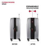 SwissGear 7585 Hardside Expandable Luggage with Spinner Wheels, Silver, Checked-Large 28-Inch