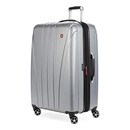 SwissGear 7585 Hardside Expandable Luggage with Spinner Wheels, Silver, Checked-Large 28-Inch | Backpacks4Less