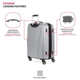 SwissGear 7585 Hardside Expandable Luggage with Spinner Wheels, Silver, Checked - Medium 23 - Inch