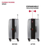 SwissGear 7585 Hardside Expandable Luggage with Spinner Wheels, Silver, Checked - Medium 23 - Inch