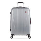 SwissGear 7585 Hardside Expandable Luggage with Spinner Wheels, Silver, Checked - Medium 23 - Inch