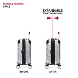 SwissGear 7782 Hardside Expandable Luggage with Spinner Wheels, Silver, Carry-On 19-Inch