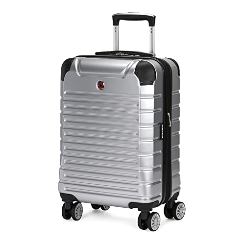 SwissGear 7782 Hardside Expandable Luggage with Spinner Wheels, Silver, Carry-On 19-Inch | Backpacks4Less