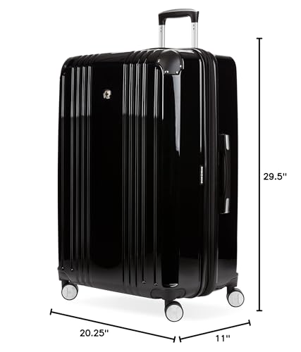 SwissGear 7786 Hardside Expandable Luggage with Spinner Wheels, Black, Checked - Large 27 - Inch