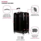 SwissGear 7786 Hardside Expandable Luggage with Spinner Wheels, Black, Checked - Large 27 - Inch