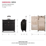 SwissGear 7895 Premium Garment Bag with Spinner Wheels, Amazon Exclusive, Bonus Hanging Feature, 24 - Inch Luggage - Black