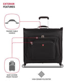 SwissGear 7895 Premium Garment Bag with Spinner Wheels, Amazon Exclusive, Bonus Hanging Feature, 24 - Inch Luggage - Black