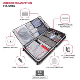 SwissGear 7895 Premium Rolling Garment Bag, Bonus Hanging Feature, Men's and Women's, Carry - on Luggage - Grey Heather