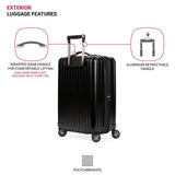 SwissGear 7910 Hardside Expandable Luggage with Spinner Wheels, TSA Lock and USB, Black, Carry - On 20 - Inch