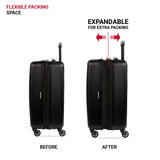 SwissGear 8018 Expandable Luggage, Hard Shell Carry - On Luggage with Spinner Wheels