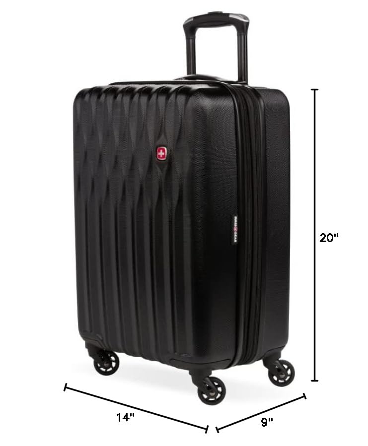 SwissGear 8018 Expandable Luggage, Hard Shell Carry - On Luggage with Spinner Wheels