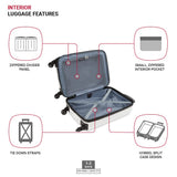 SwissGear 8018 Hardside Expandable Luggage with Spinner Wheels, White, Carry - On 20 - Inch