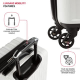 SwissGear 8018 Hardside Expandable Luggage with Spinner Wheels, White, Carry - On 20 - Inch