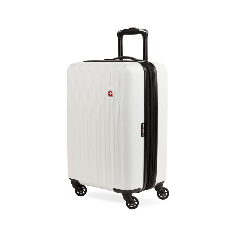 SwissGear 8018 Hardside Expandable Luggage with Spinner Wheels, White, Carry - On 20 - Inch