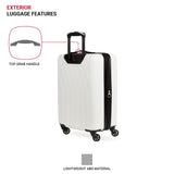 SwissGear 8018 Hardside Expandable Luggage with Spinner Wheels, White, Carry - On 20 - Inch