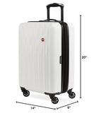 SwissGear 8018 Hardside Expandable Luggage with Spinner Wheels, White, Carry - On 20 - Inch