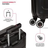 SwissGear 8090 Hardside Expandable Luggage with Spinner Wheels, Black, Carry - On 20 - Inch