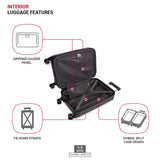 SwissGear 8090 Hardside Expandable Luggage with Spinner Wheels, Black, Carry - On 20 - Inch