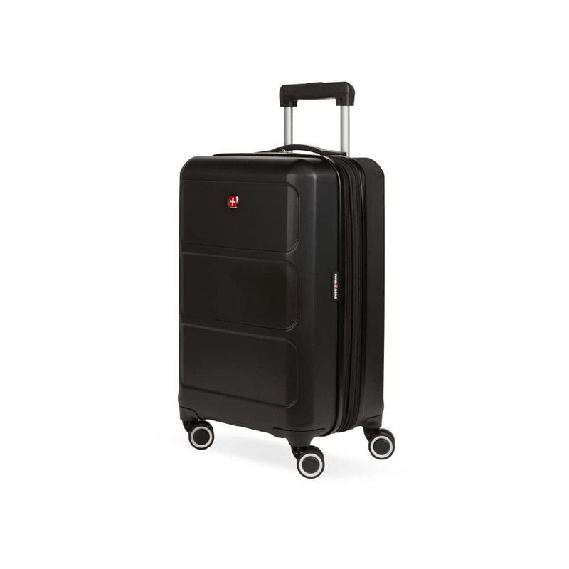 SwissGear 8090 Hardside Expandable Luggage with Spinner Wheels, Black, Carry - On 20 - Inch