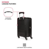 SwissGear 8090 Hardside Expandable Luggage with Spinner Wheels, Black, Carry - On 20 - Inch