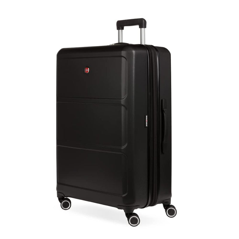 SwissGear 8090 Hardside Expandable Luggage with Spinner Wheels, Black, Checked - Large 28 - Inch
