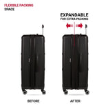 SwissGear 8090 Hardside Expandable Luggage with Spinner Wheels, Black, Checked - Large 28 - Inch
