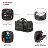SwissGear Apex Duffel Bag, Men's and Women's Gym Bag, Travel Duffle Bags, Grey/Black Dobby, 20 - Inch