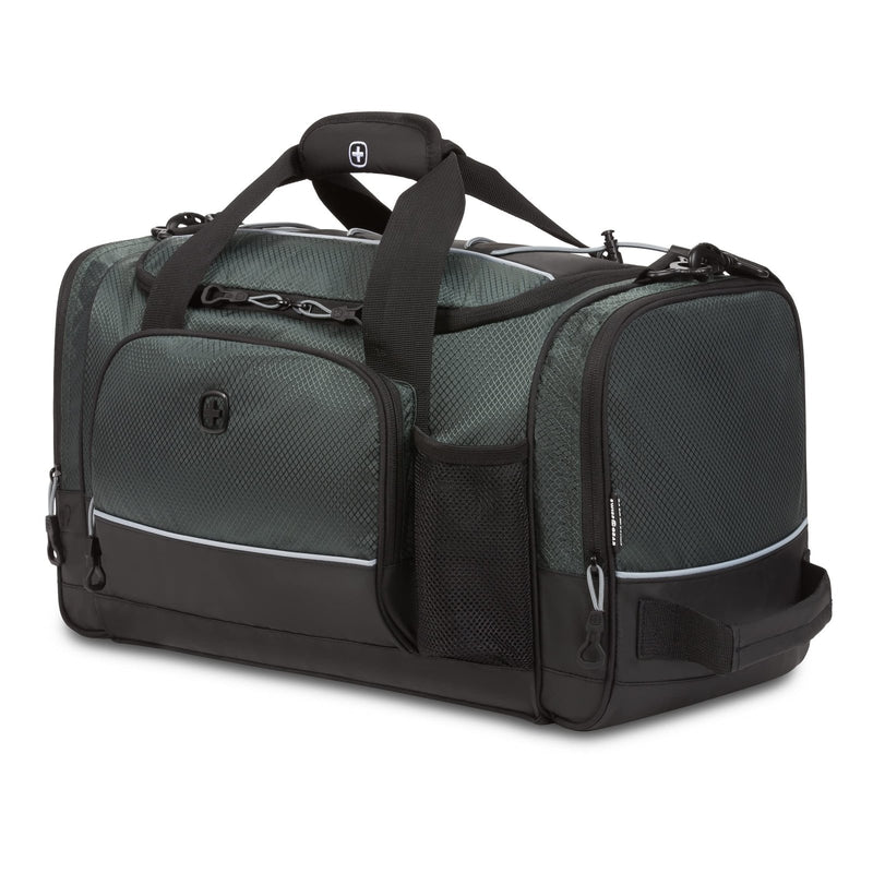 SwissGear Apex Duffel Bag, Men's and Women's Gym Bag, Travel Duffle Bags, Grey/Black Dobby, 20 - Inch