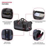 SwissGear Apex Duffle Bag for Travel and Gym with Bungee - Cord System