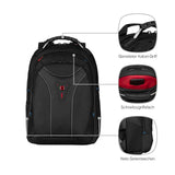 SwissGear Carbon II Black Notebook Backpack - Fits Apple Macbook Pro 15 inch and 17 inch