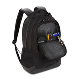 SWISSGEAR Cecil 18 - Inch Laptop Backpack Fits 16 - Inch Laptop, Travel Daypack with Organizer Pockets, Water Bottle Holders & Padded Straps – Black Hex