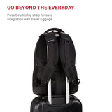 SWISSGEAR Cecil 18 - Inch Laptop Backpack Fits 16 - Inch Laptop, Travel Daypack with Organizer Pockets, Water Bottle Holders & Padded Straps – Black Hex