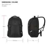 SwissGear Civic Pro Laptop Backpack, Black, 18"x13.25"x7"
