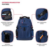 SwissGear Endure ScanSmart Laptop Backpack – TSA Approved Tech Backpack – Fits Most 17" Laptop – Multiple Organizer Pockets – Navy Ballistic