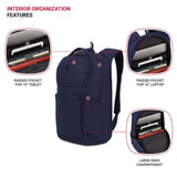 SwissGear FlexCore Laptop Backpack, Laptop Bag Fits Most 16 - Inch Laptops, Commuter Friendly Trolley Sleeve, Ideal for Work, Travel or School - Navy Heather (18 - Inch)