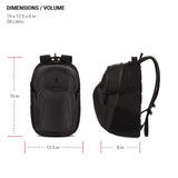 SwissGear FusionPro Laptop Backpack, Laptop Bag Fits Most 17 - Inch Laptops, Commuter Friendly Trolley Sleeve, Ideal for Work, Travel or School - Black/Charcoal (19 - Inch)