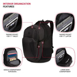 SwissGear FusionPro Laptop Backpack, Laptop Bag Fits Most 17 - Inch Laptops, Commuter Friendly Trolley Sleeve, Ideal for Work, Travel or School - Black/Charcoal (19 - Inch)