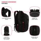 SwissGear FusionPro Laptop Backpack, Laptop Bag Fits Most 17 - Inch Laptops, Commuter Friendly Trolley Sleeve, Ideal for Work, Travel or School - Black/Charcoal (19 - Inch)