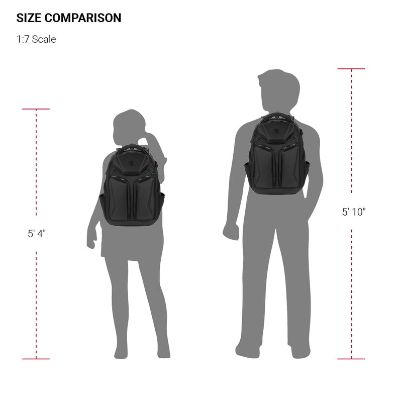 SwissGear Gamer Elite eSports Laptop Backpack, TSA Friendly Laptop Bag with USB Charger Port, Fits Gaming Headset and Keyboard, Blue/Black