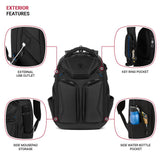 SwissGear Gamer Elite eSports Laptop Backpack, TSA Friendly Laptop Bag with USB Charger Port, Fits Gaming Headset and Keyboard, Blue/Black