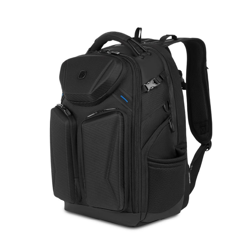 SwissGear Gamer Elite eSports Laptop Backpack, TSA Friendly Laptop Bag with USB Charger Port, Fits Gaming Headset and Keyboard, Blue/Black