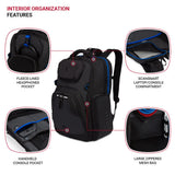 SwissGear Gaming Laptop Backpack with Charger Port (USB), Blue/Black