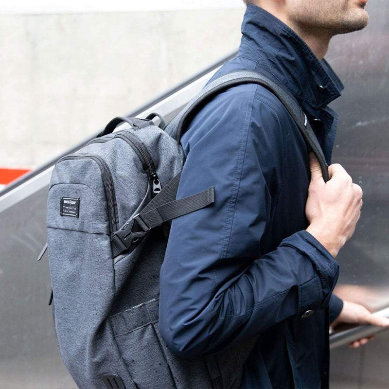 SwissGear Hybrid Travel Laptop Backpack, Heather Grey, 18 - Inch