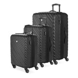 SwissGear Lightweight Expandable Spinner, Black Wave, 3 - Piece Set