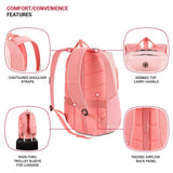 SwissGear MetroEdge Laptop Backpack, Laptop Bag Fits Most 16 - Inch Laptops, Commuter Friendly Trolley Sleeve, Ideal for Work, Travel or School - Coral (18.5 - Inch)