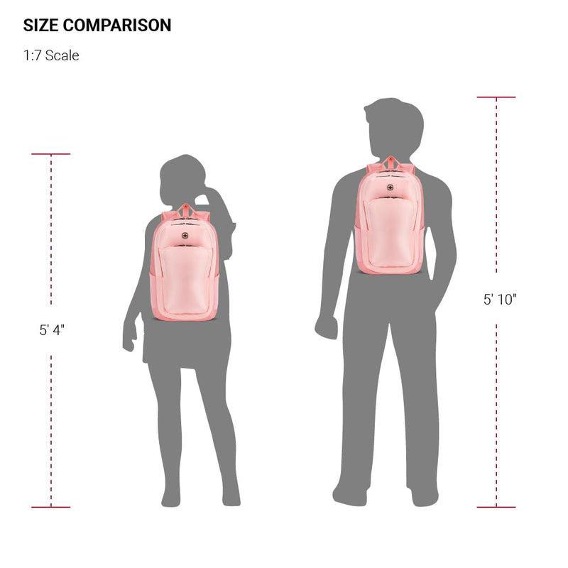 SwissGear MetroEdge Laptop Backpack, Laptop Bag Fits Most 16 - Inch Laptops, Commuter Friendly Trolley Sleeve, Ideal for Work, Travel or School - Coral (18.5 - Inch)