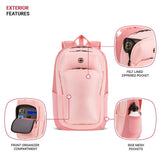 SwissGear MetroEdge Laptop Backpack, Laptop Bag Fits Most 16 - Inch Laptops, Commuter Friendly Trolley Sleeve, Ideal for Work, Travel or School - Coral (18.5 - Inch)