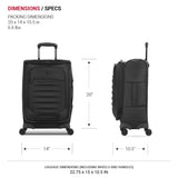 SwissGear Opulence Softside Expandable Luggage Black – 3 - Piece Suitcase Set with Spinner Wheels (21/25/29) – Ideal for 2 - 3 Week Trips